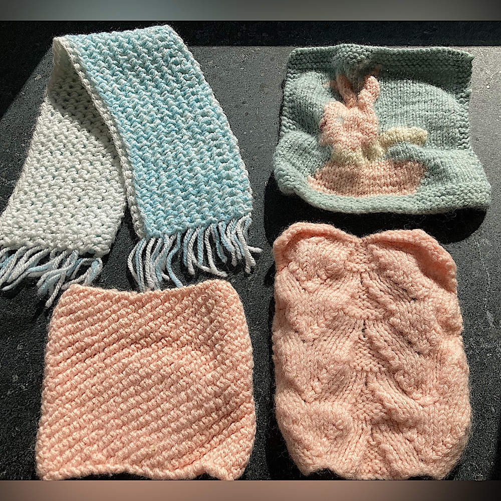 2/$10 - Handmade doll blankets and scarf